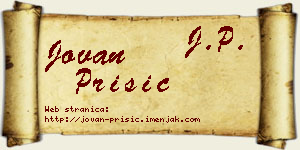 Jovan Prišić vizit kartica